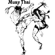 Wandtattoo Muay Thai Boxen Kampf Sport