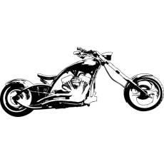 Wandtattoo Black Custom Chopper Motorrad