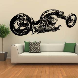 Wandtattoo Golden Chopper Motorrad