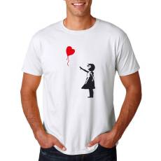 T-Shirt Fanshirt BANKSY M&auml;dchen Herz Luftballon