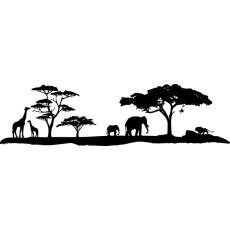 Wandtattoo Afrika Elefant Giraffe L&ouml;we