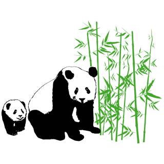 Wandtattoo Kinderzimmer Panda Aufkleber Bambus Kinder
