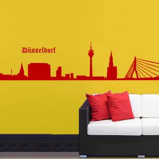 Wandtattoo Silhouette ++ Düsseldorf T-Shirts Skyline - DruckundPlot.eu -
