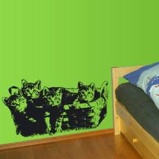 Wandtattoo Katzen Korb Kinderzimmer