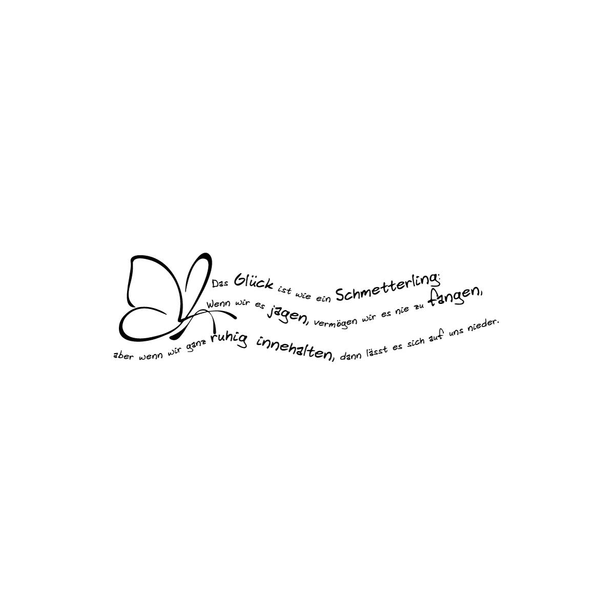 Wandtattoo Zitat Glück ist wie ein Schmetterling DruckundPlot.eu T