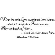 Wandtattoo Zitat Marlene Dietrich Leben