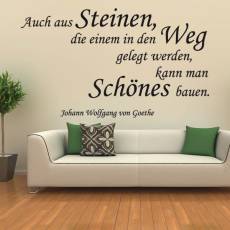 Wandtattoo Zitat Goethe aus Steinen im Weg etwas...