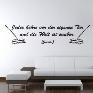 Wandtattoo Zitat Goethe Jeder kehre vor seiner T&uuml;r
