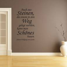 Wandtattoo Zitat Goethe aus Steinen im Weg etwas...